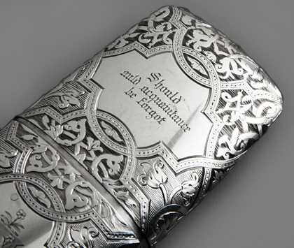 Scottish Victorian Silver Cigar Case - Carstairs Family, Should Auld Acquaintance Be Forgot